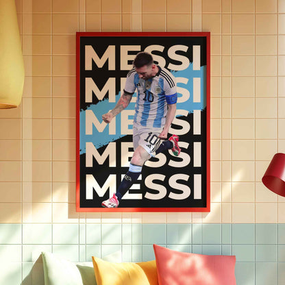 Messi wall art for soccer lovers and bedroom decoration.
