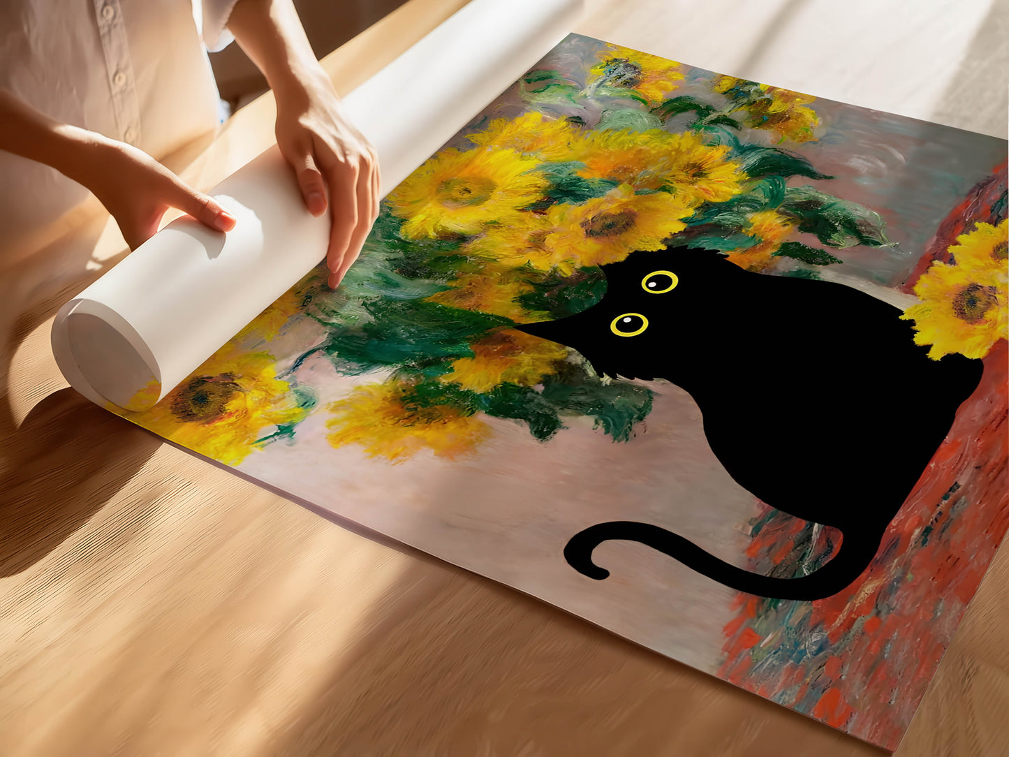 Cat Sunflowers