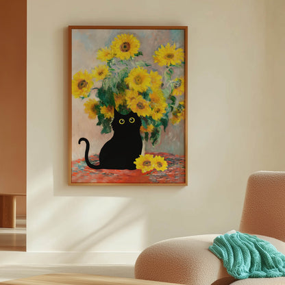 Cat Sunflowers