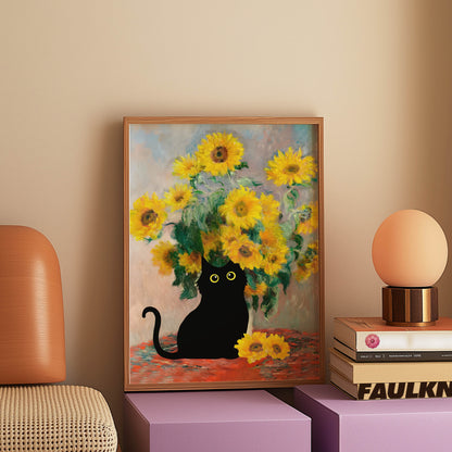 Cat Sunflowers