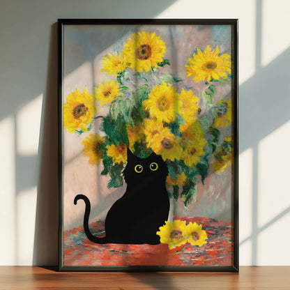 Cat Sunflowers