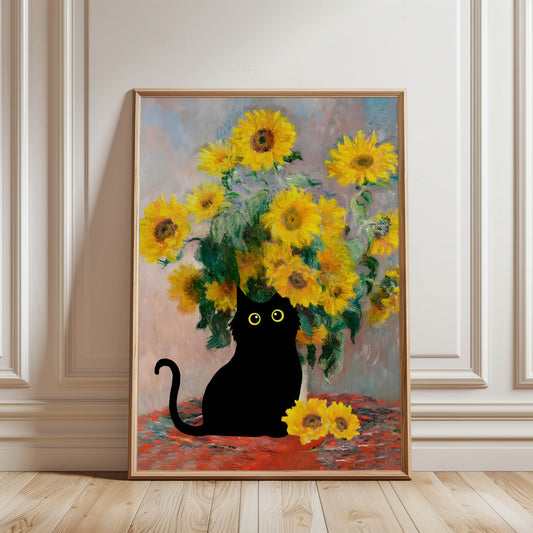 Cat Sunflowers
