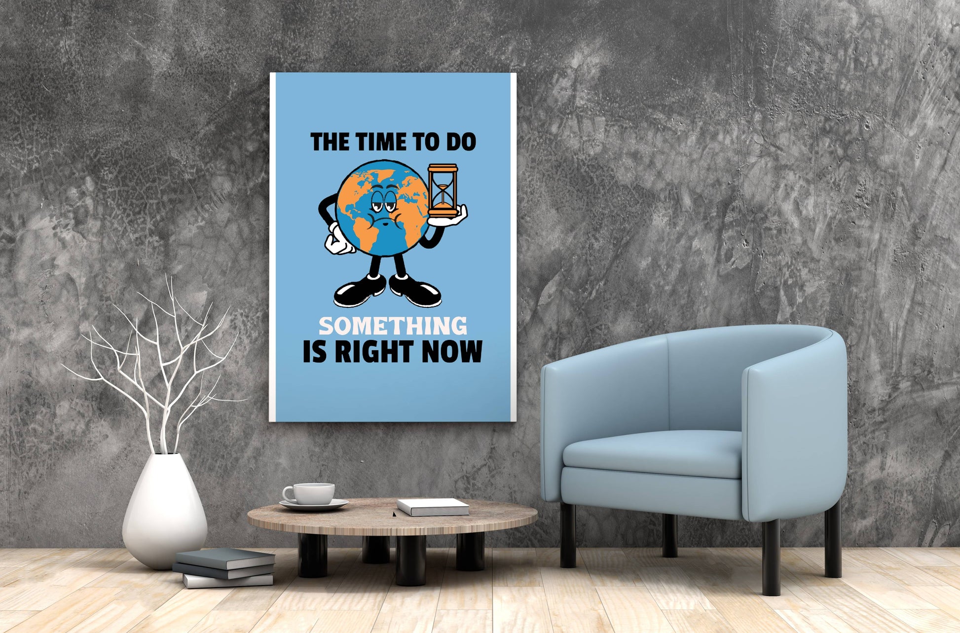 Time Motivational Wall art - Front Angle 1