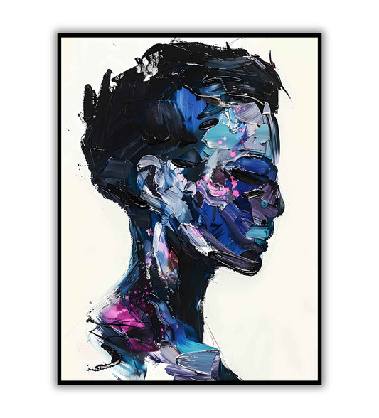 Pastel Portrait" abstract figurative poster