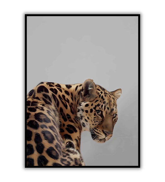 Jaguar poster. Powerful and majestic animal artwork featuring a jaguar.