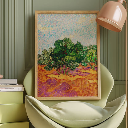 Olive Trees Orange Ground