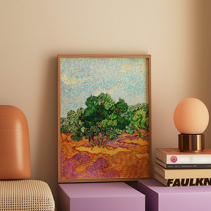 Olive Trees Orange Ground