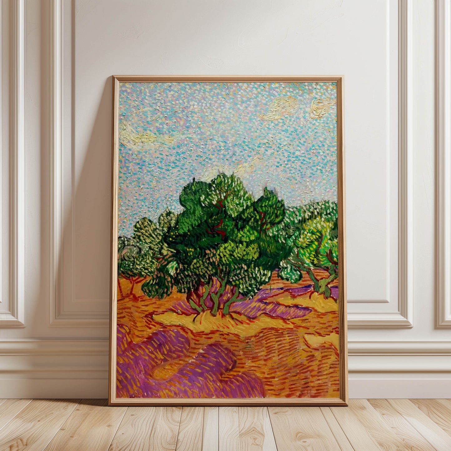Olive Trees Orange Ground
