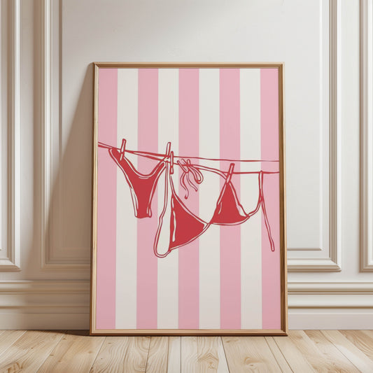 Pink Bikini Washing Line