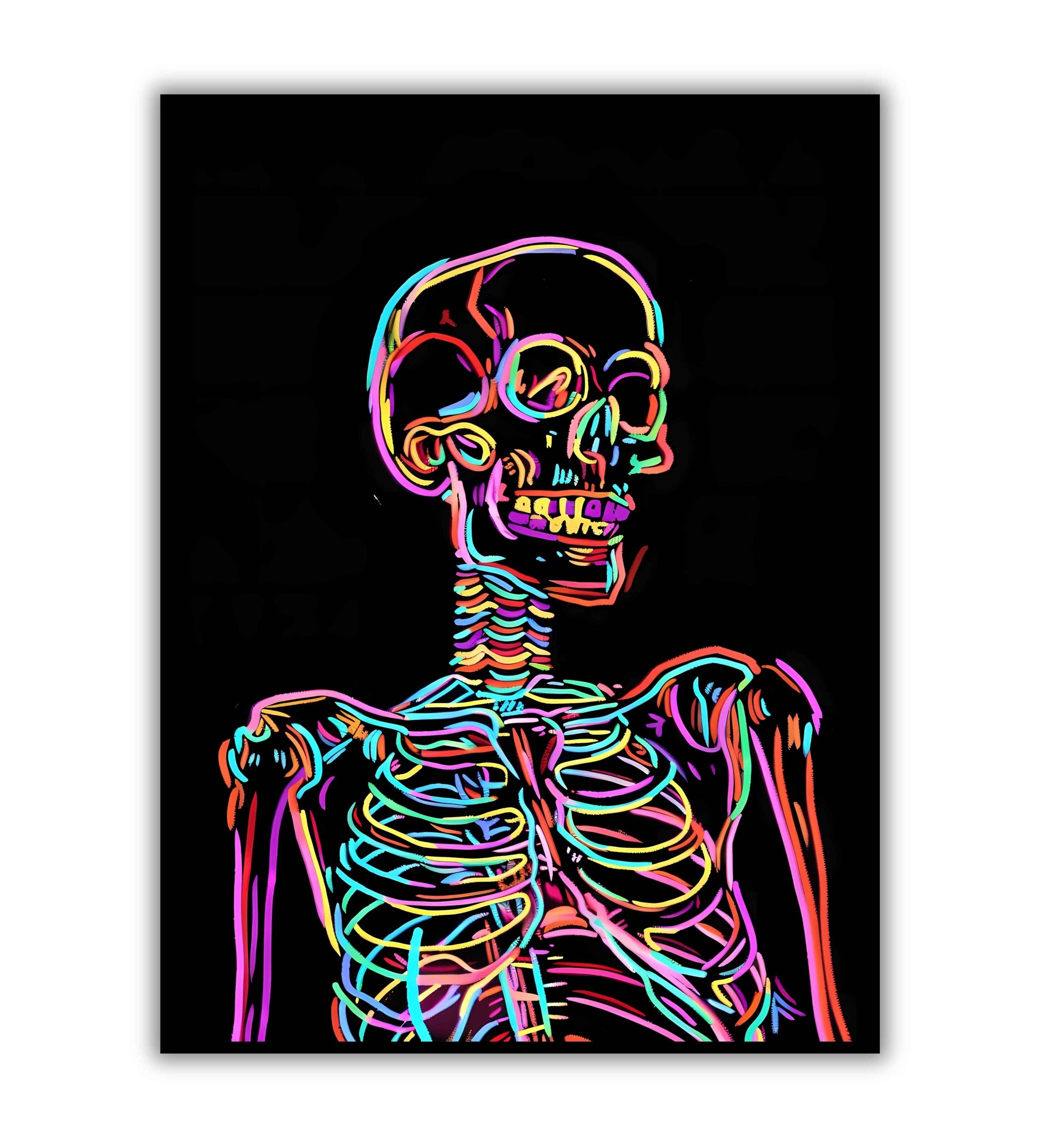 Colorful skeleton" abstract figurative poster