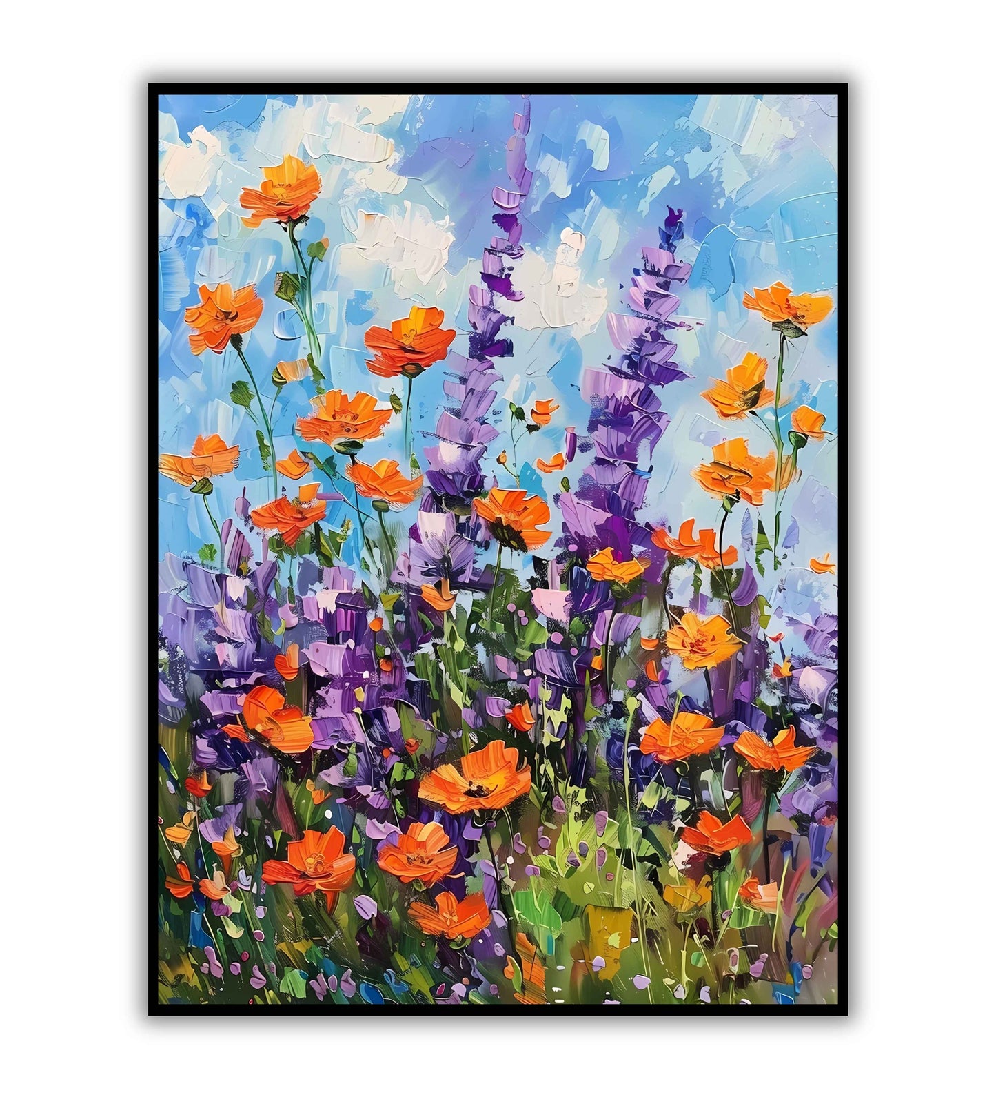 Wildflowers" abstract floral poster