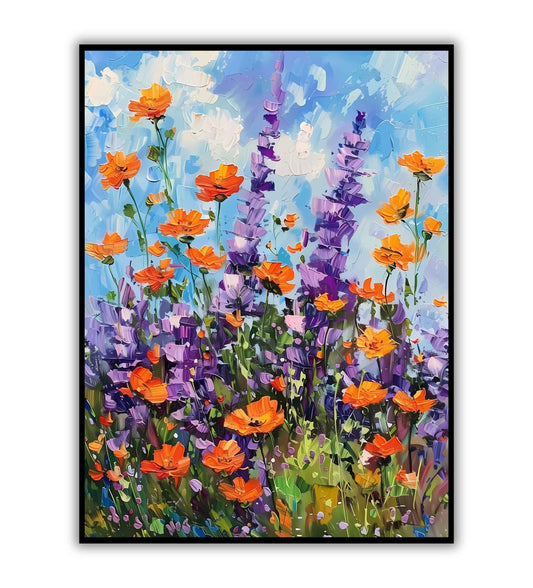 Wildflowers" abstract floral poster