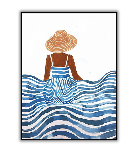 Striped Dress" abstract figurative poster