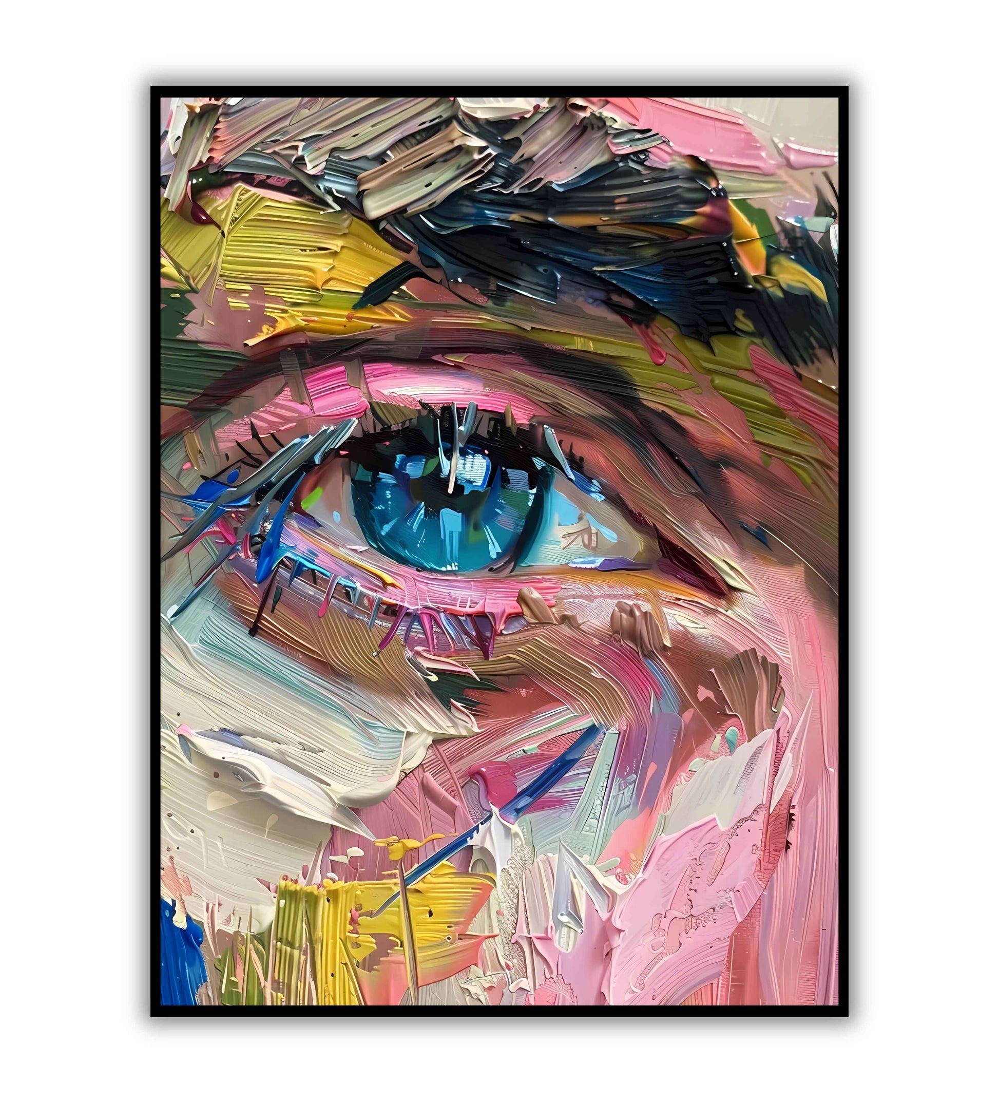 Eye brushstrokes" abstract figurative poster.