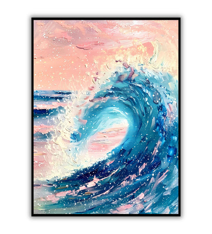 Wave in pastel" abstract seascape poster