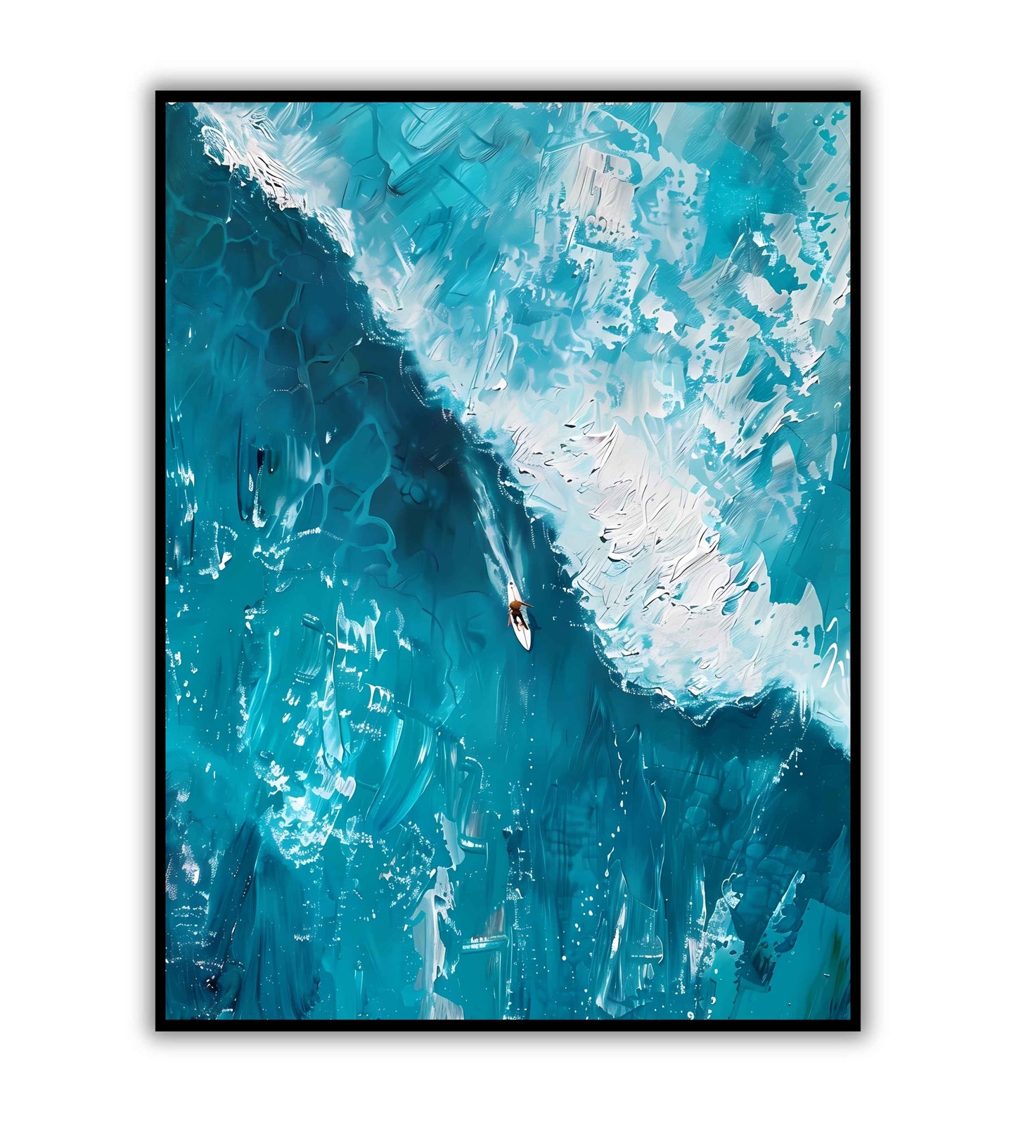 Surfer aerial view" abstract sports poster