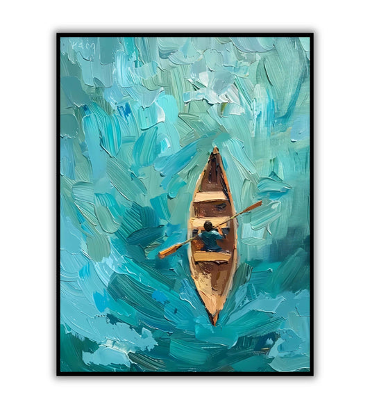 "Overhead view ocean" abstract seascape poster. 