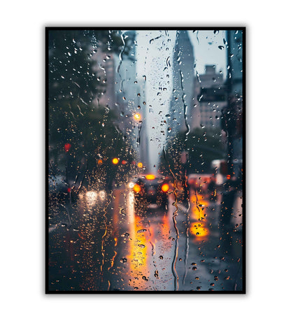 NYC Rain" photographs cityscape poster