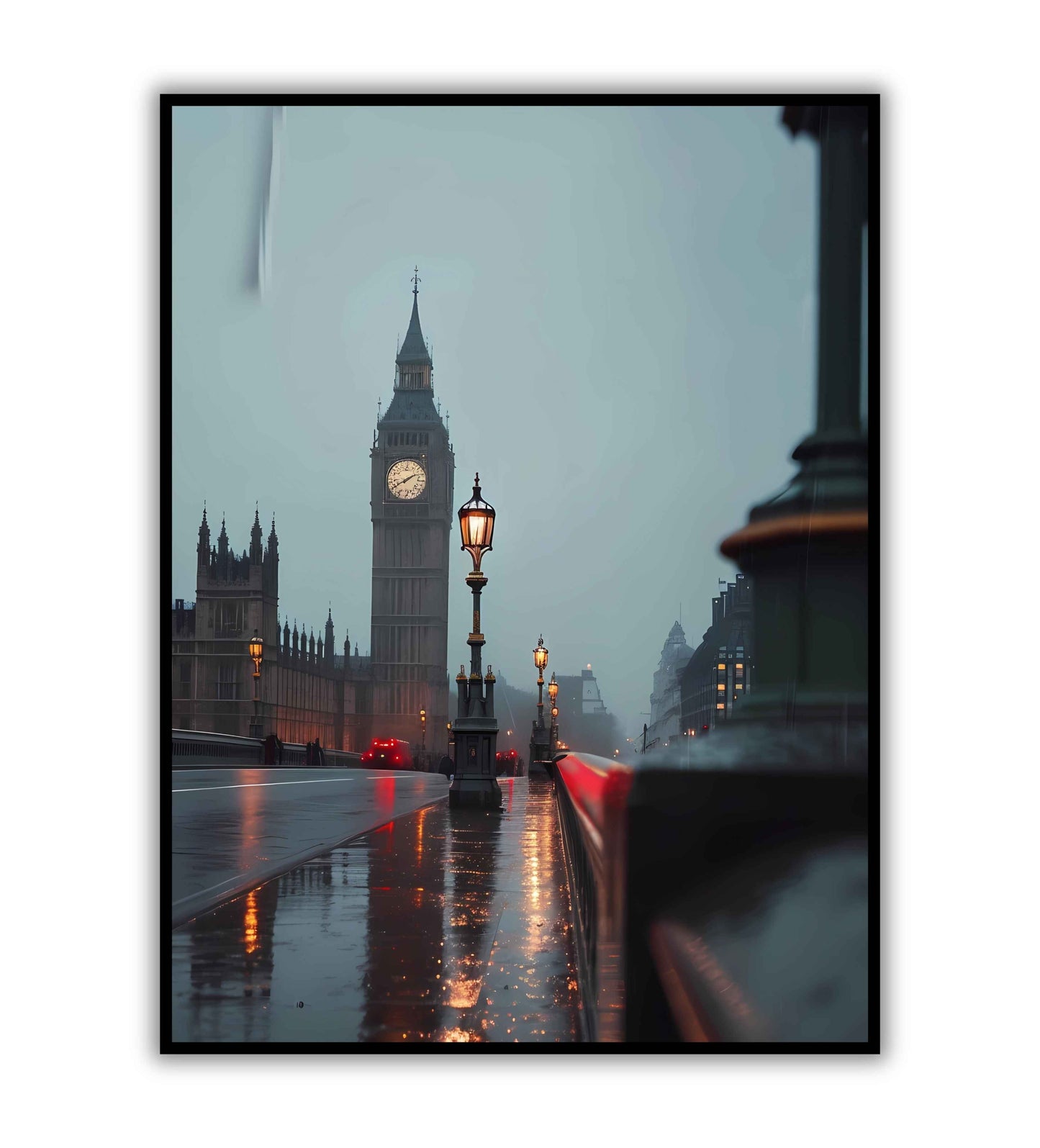 Rainy London" photograph cityscape poster