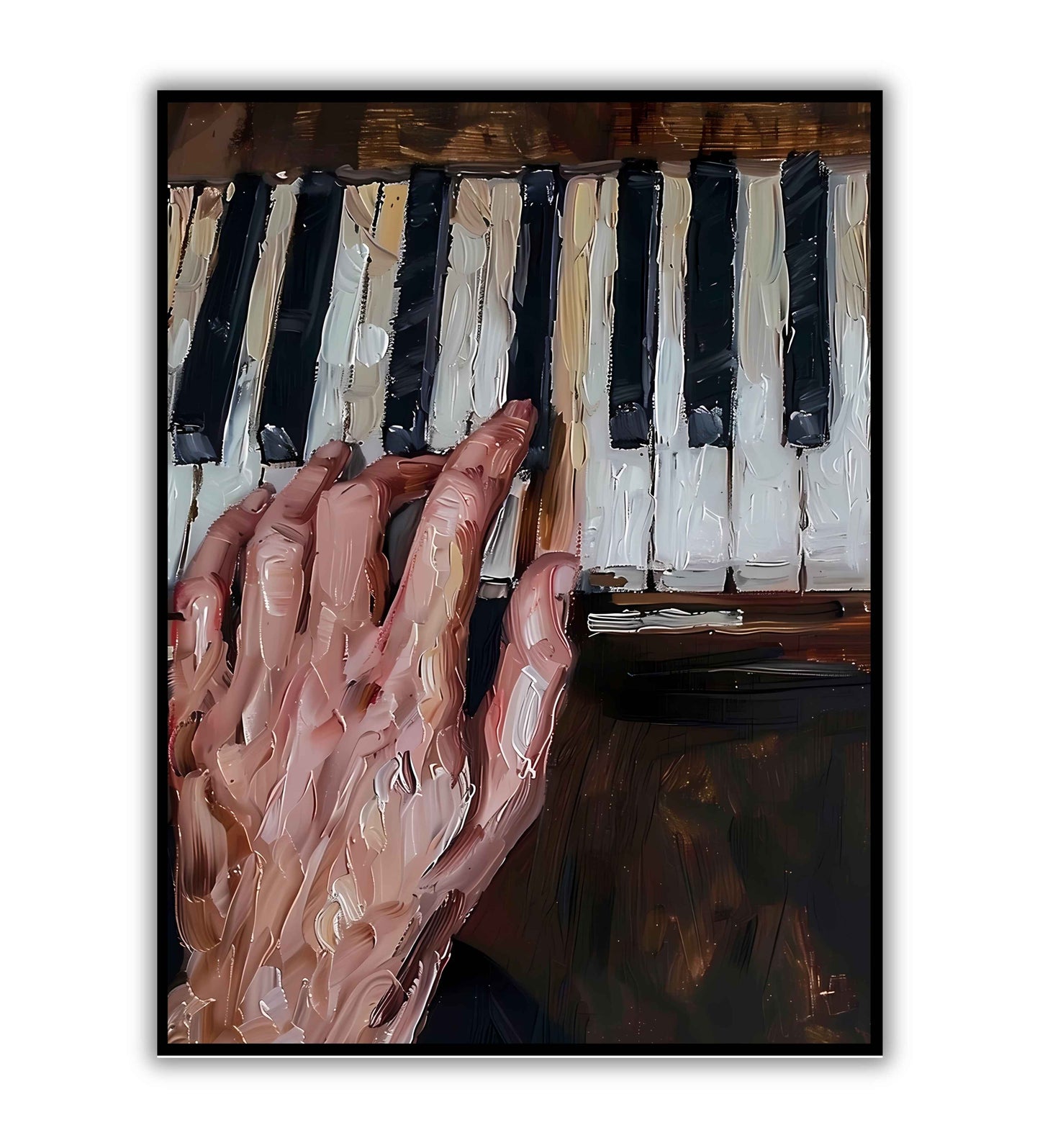 Playing piano" abstract figurative poster