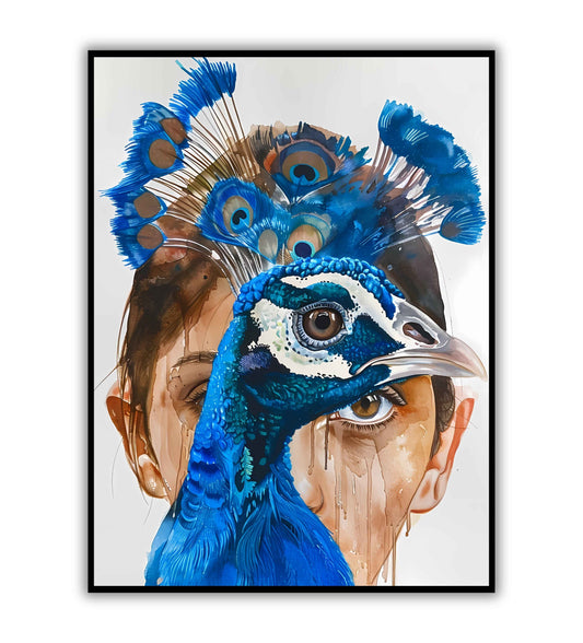 Peacock and Woman