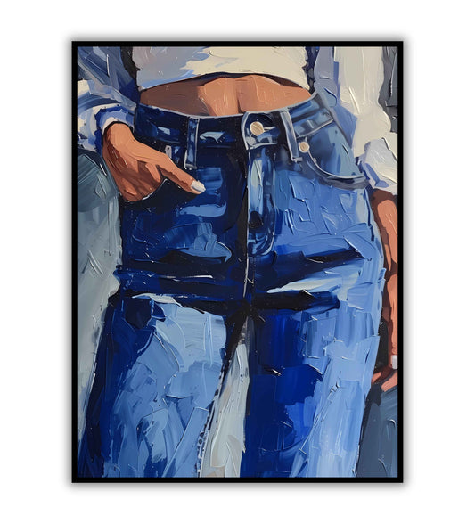 Denim Jeans" abstract fashion poster