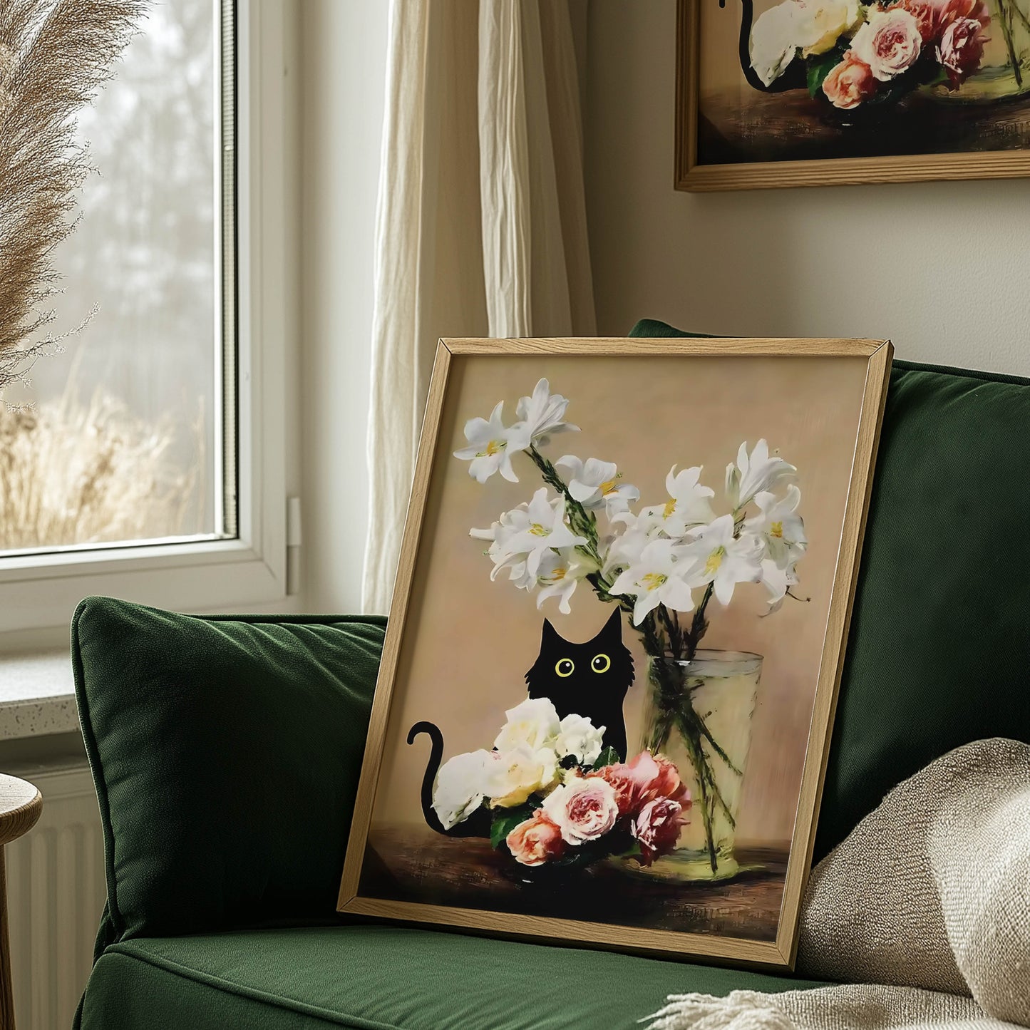 Cat White Lilies