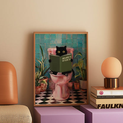 Cat Reading Book