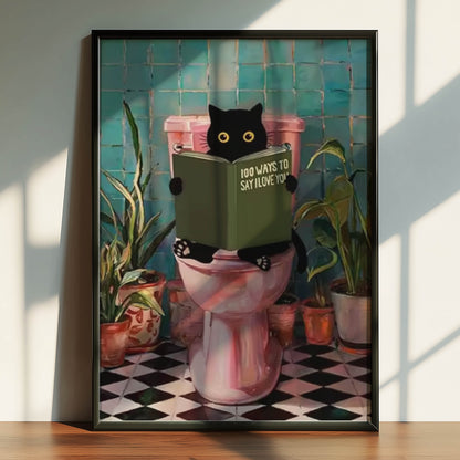 Cat Reading Book