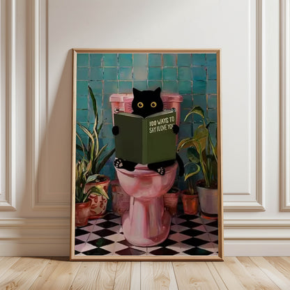Cat Reading Book