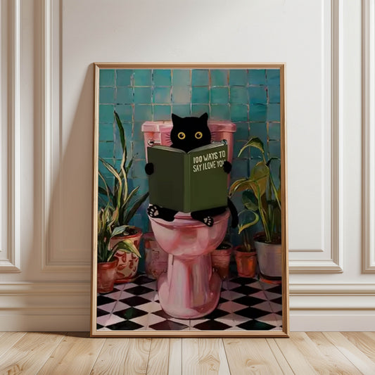 Cat Reading Book