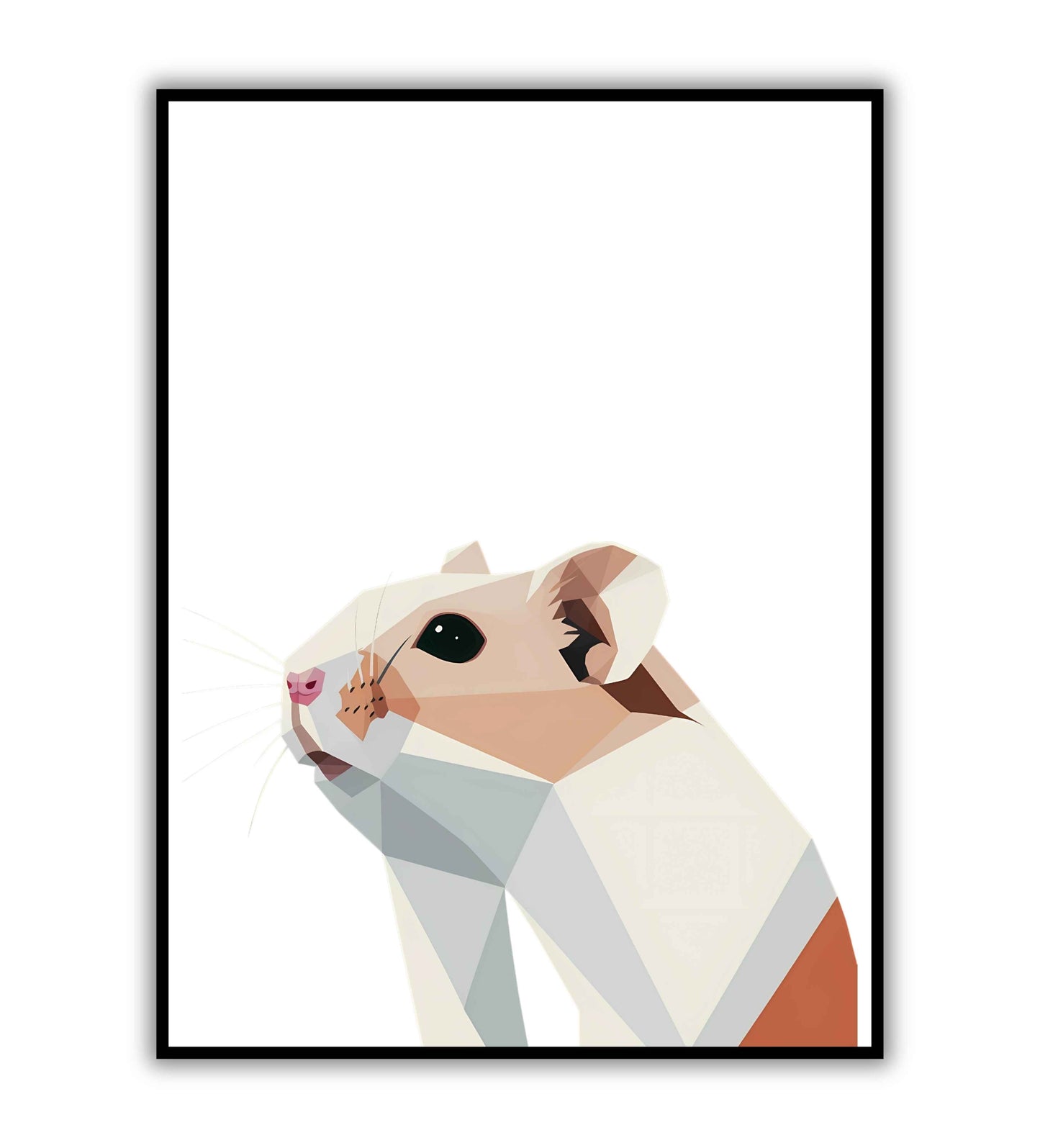 "Minimalist hamster" abstract animal poster.