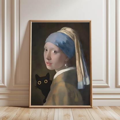 Cat Pearl Earring