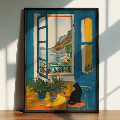 Cat Blue Window