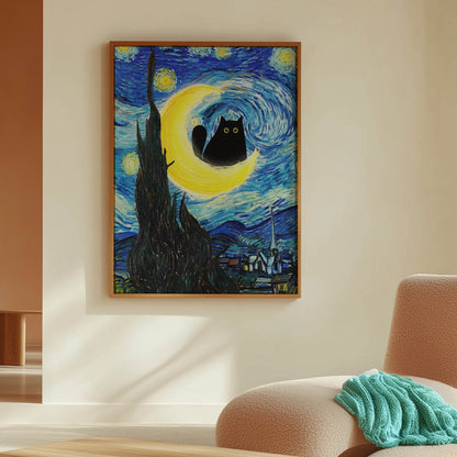 Cat Starry Night