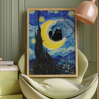 Cat Starry Night