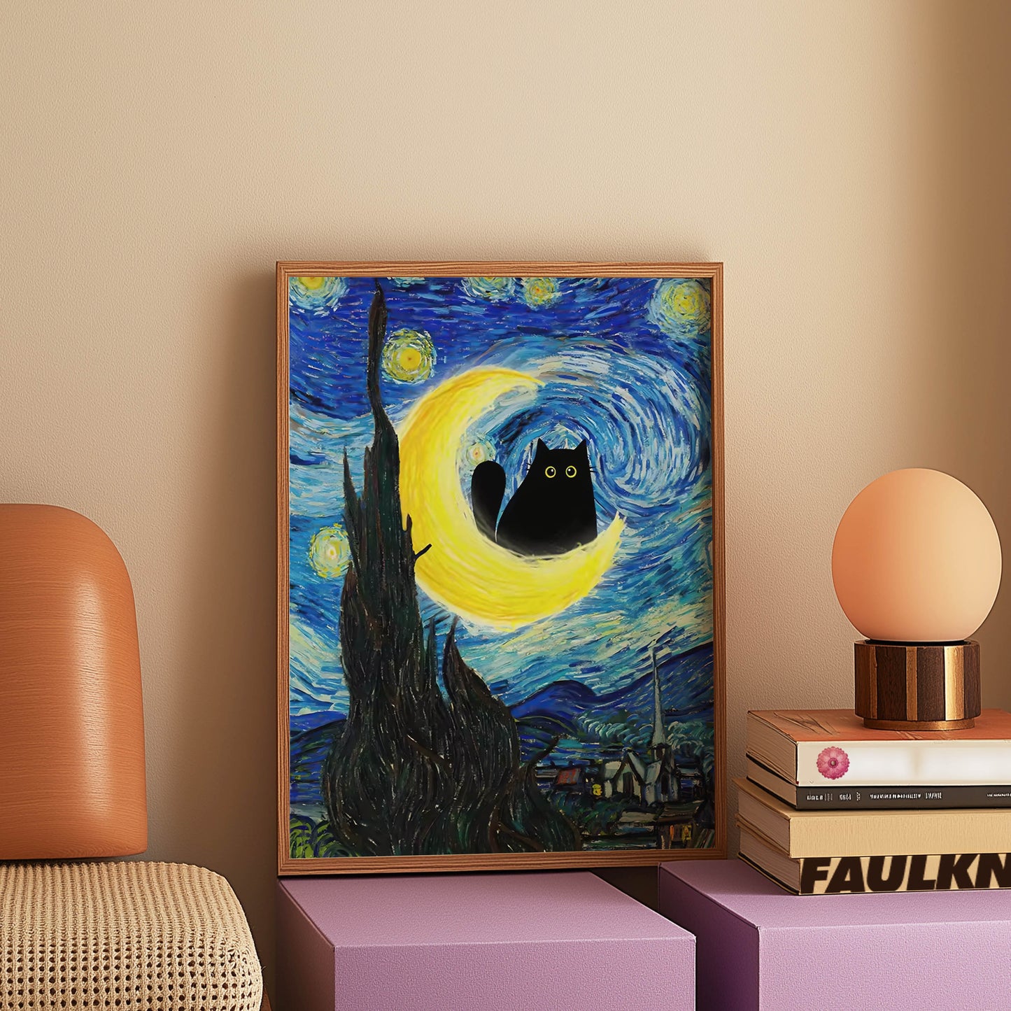 Cat Starry Night