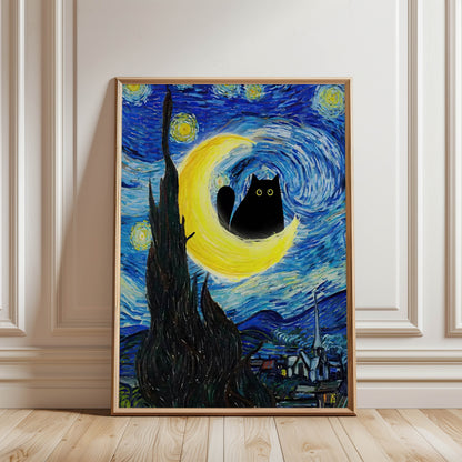 Cat Starry Night