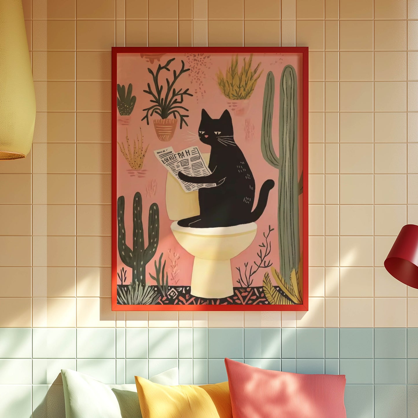 Cat Reads Newspaper