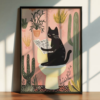 Cat Reads Newspaper
