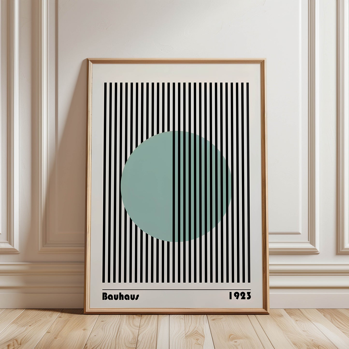 Bauhaus 1923 Teal Circle Stripes