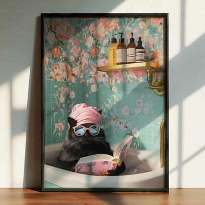 Glamour Cat Teal Bath