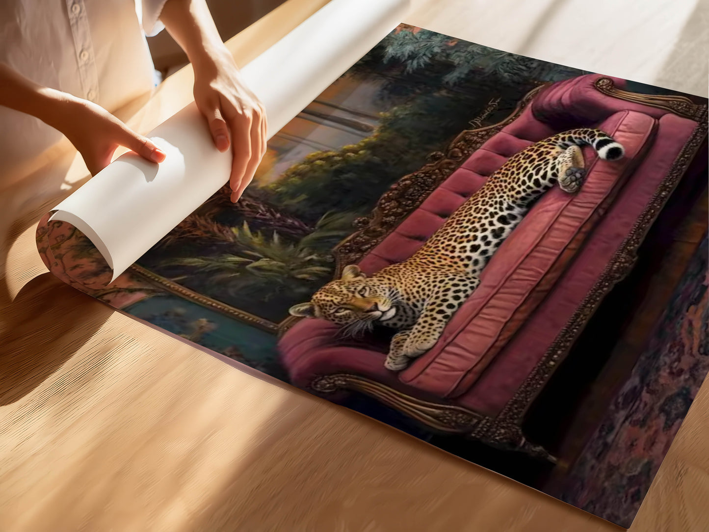 Leopard Velvet Sofa