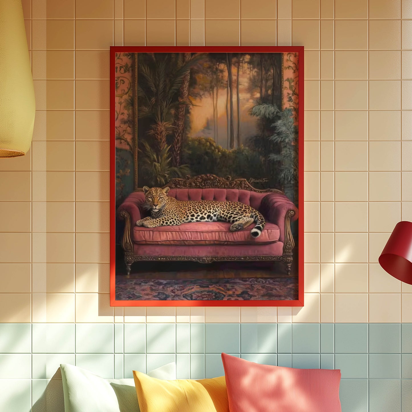Leopard Velvet Sofa