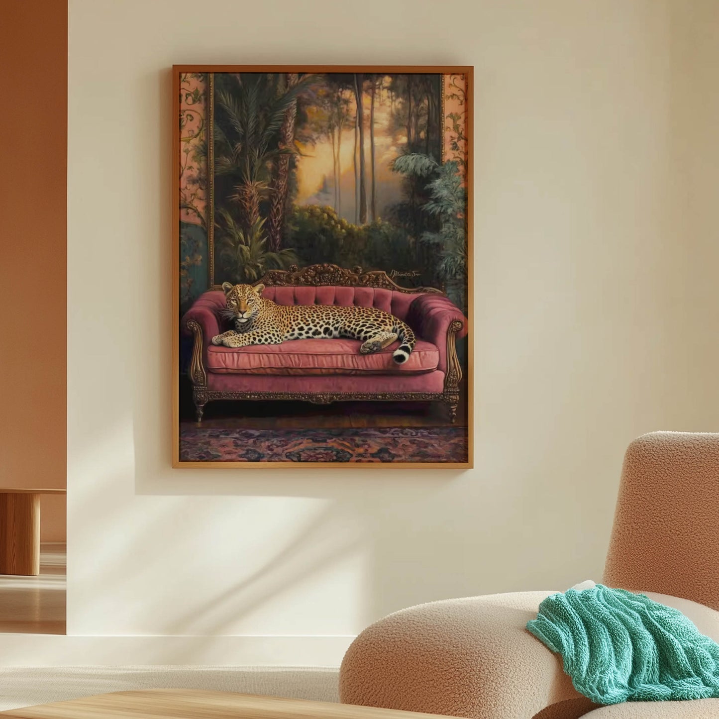 Leopard Velvet Sofa