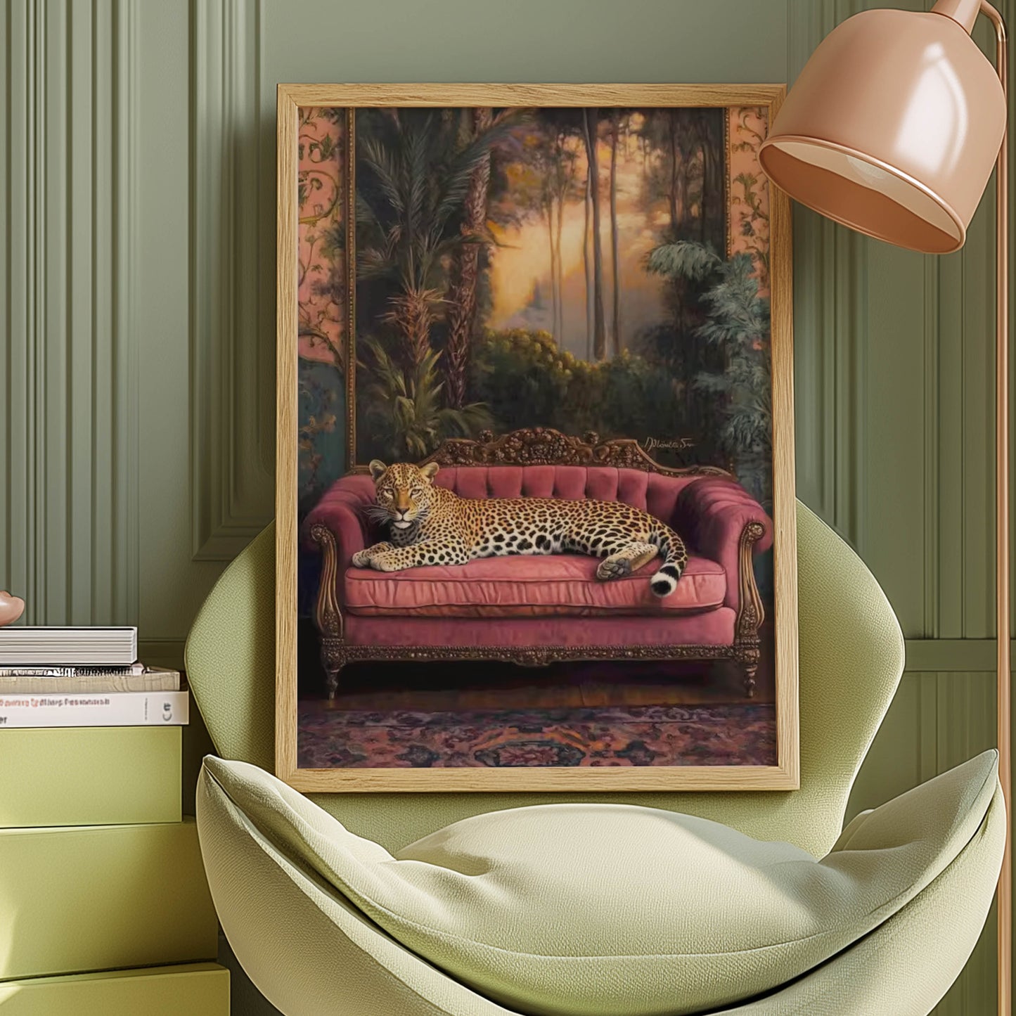 Leopard Velvet Sofa