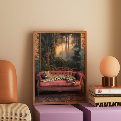 Leopard Velvet Sofa