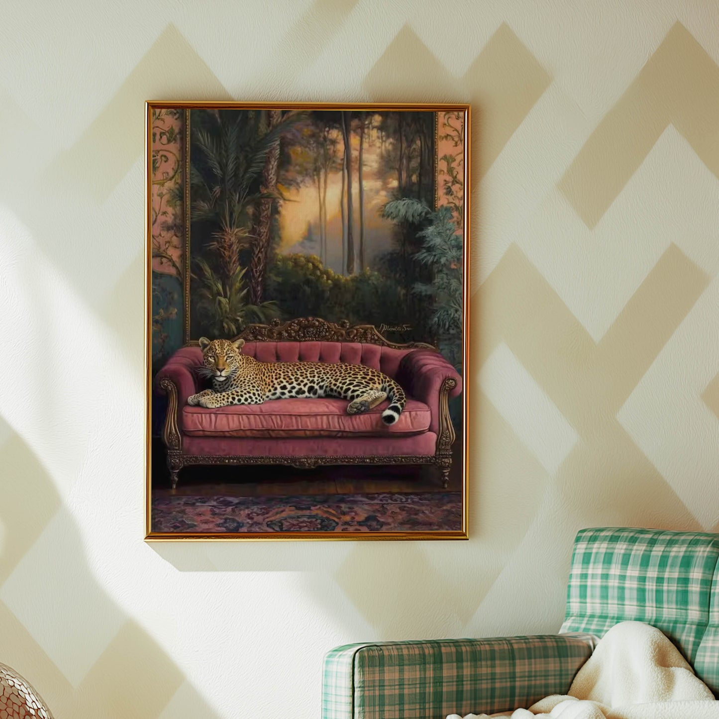 Leopard Velvet Sofa