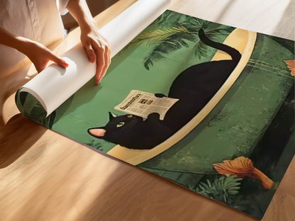 Cat Reading in Tub