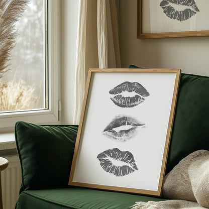 Three Lip Prints